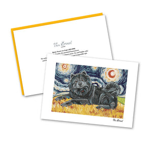 Chow Black Starry Night Notecard Set