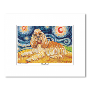 Cocker Spaniel Starry Night Matted Print