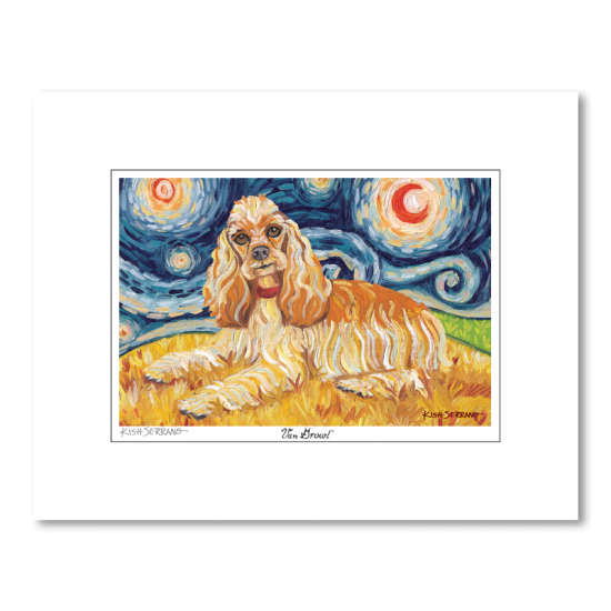 Cocker Spaniel Starry Night Matted Print