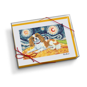 Cavalier King Charles Blenheim Starry Night Notecard Set