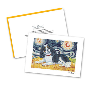 Cavalier King Charles Tri-Color Starry Night Notecard Set