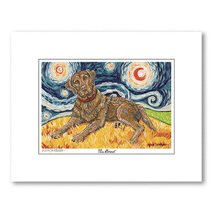 Chesapeake Bay Retriever Starry Night Matted Print