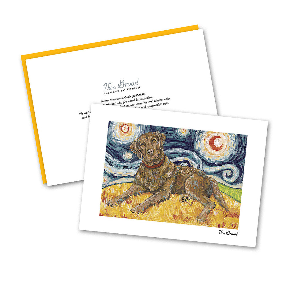 Chesapeake Bay Retriever Starry Night Notecard Set