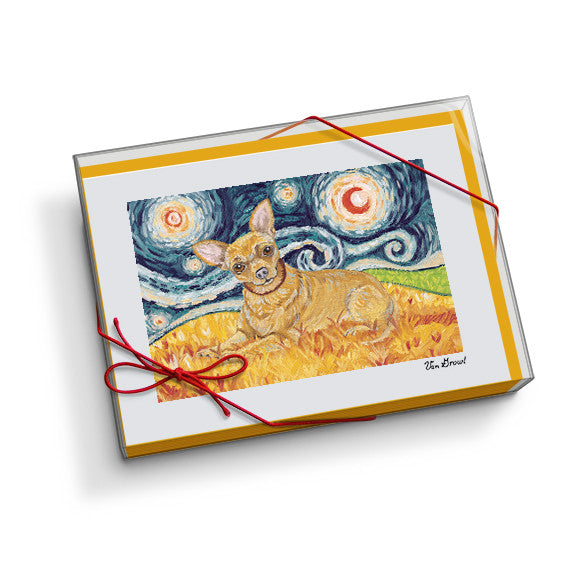 Chihuahua Starry Night Notecard Set