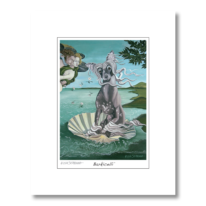 Chinese Crested Barkicelli Matted Print