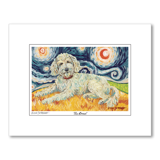 Doodle Cream Starry Night Matted Print
