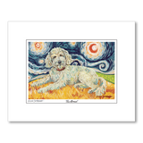 Doodle Cream Starry Night Matted Print