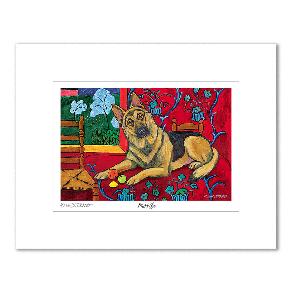 German Shepherd Muttisse Matted Print