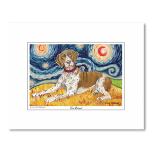 German Shorthair Pointer Starry Night Matted Print