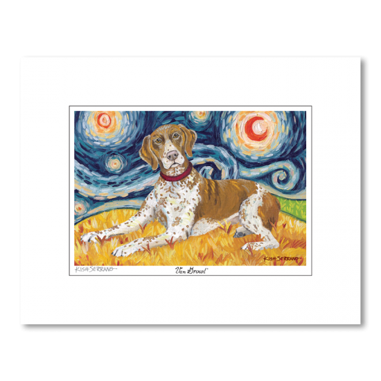 German Shorthair Pointer Starry Night Matted Print