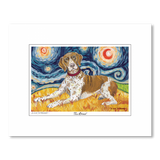 German Shorthair Pointer Starry Night Matted Print