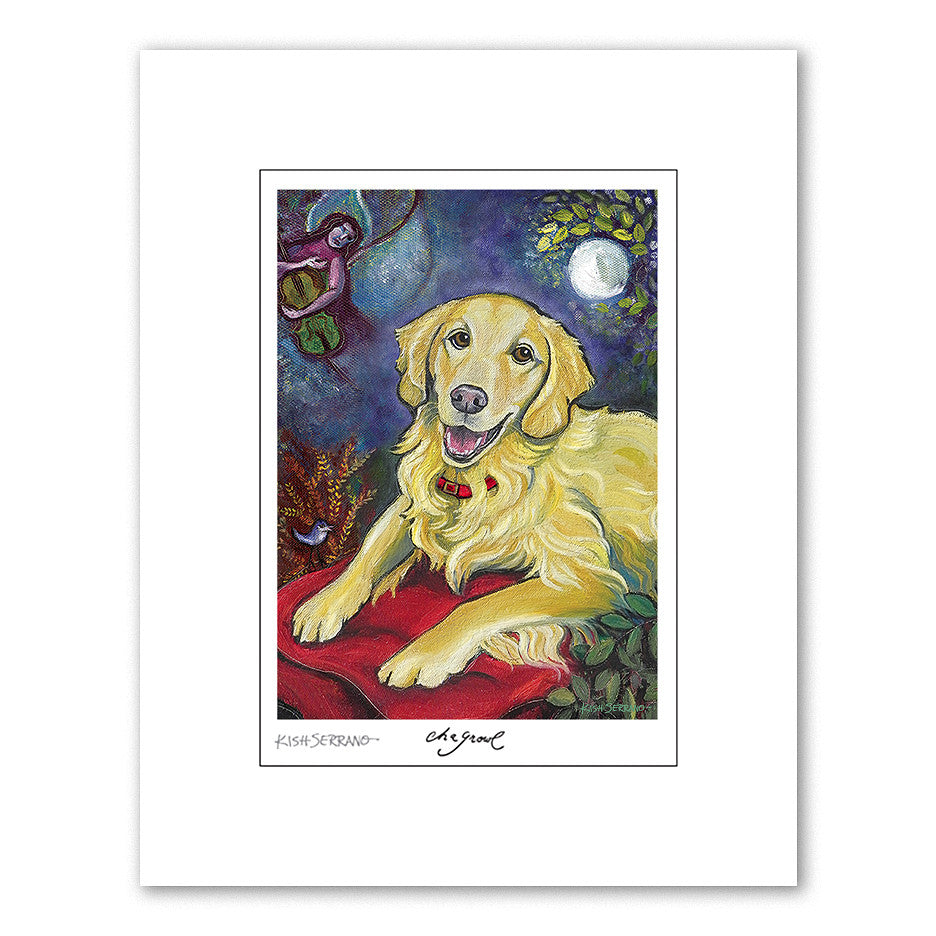 Golden Retriever Chagrowl Matted Print