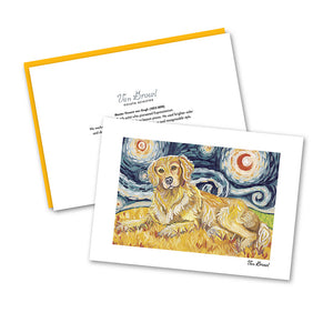 Golden Retriever Starry Night Notecard Set
