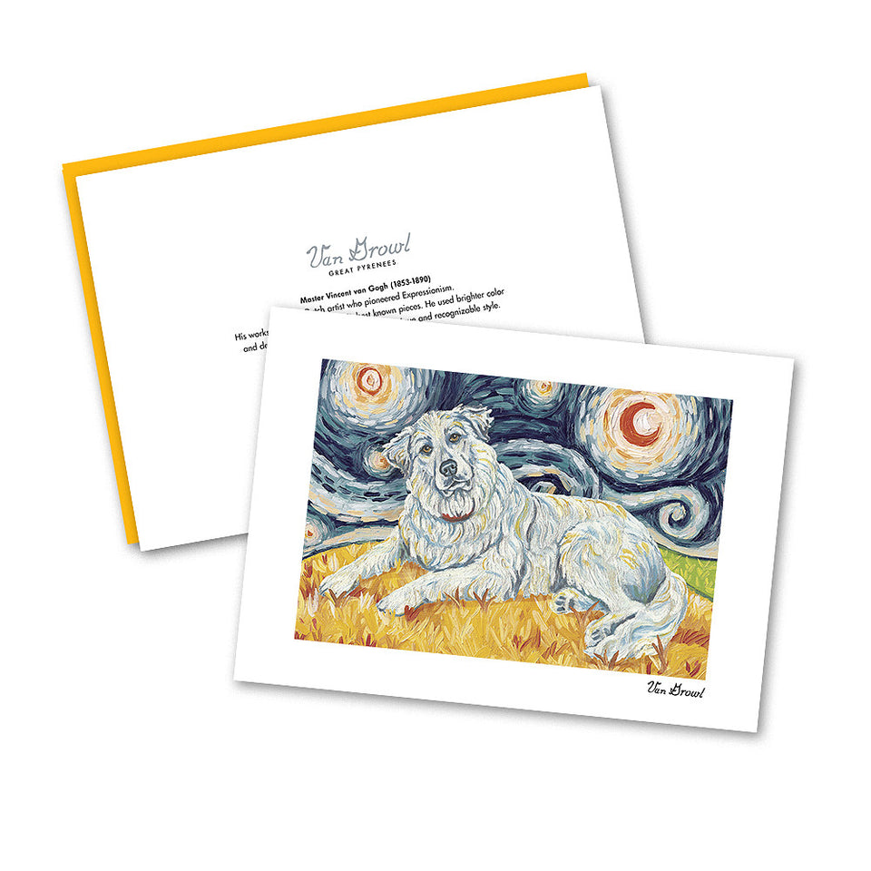 Great Pyrenees Starry Night Notecard Set