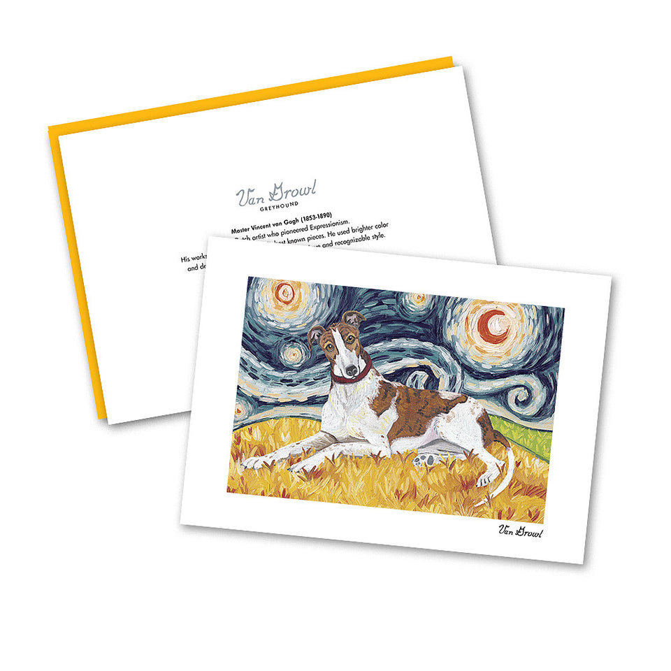 Greyhound Starry Night Notecard Set