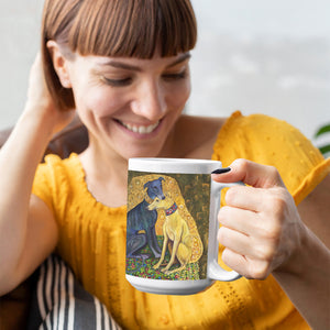 Greyhound Coffee Mug- Art Inspired by Gustav Klimt