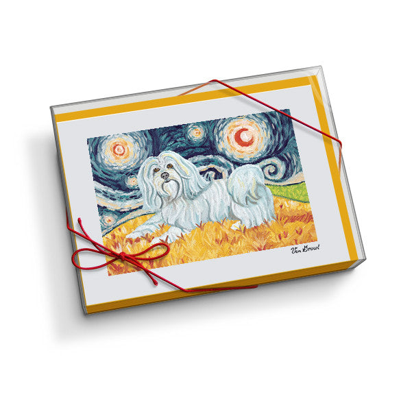 Havanese Starry Night Notecard Set