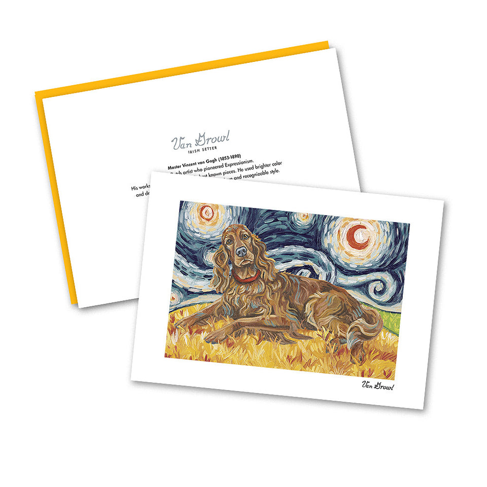 Irish Setter Starry Night Notecard Set