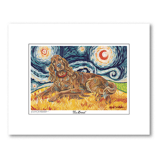 Irish Setter Starry Night Matted Print