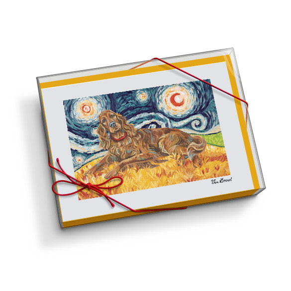 Irish Setter Starry Night Notecard Set