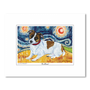Jack Russell Starry Night Matted Print