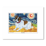 Jack Russell Starry Night Matted Print