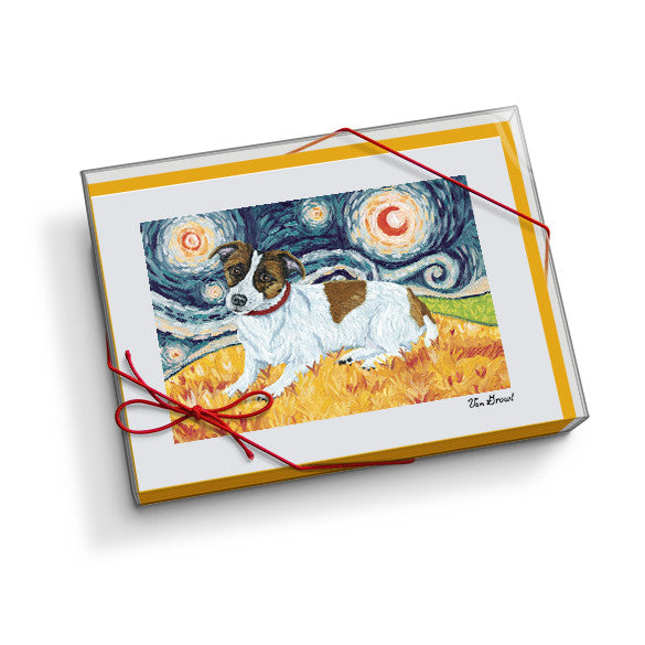 Jack Russell Terrier Starry Night Notecard Set