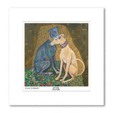 Greyhound Kiss Matted Print
