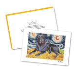 Labrador Black Starry Night Notecard Set