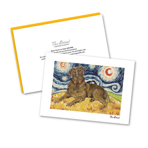 Labrador Chocolate Starry Night Notecard Set