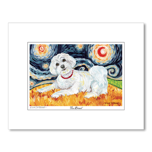 Maltese Starry Night Matted Print