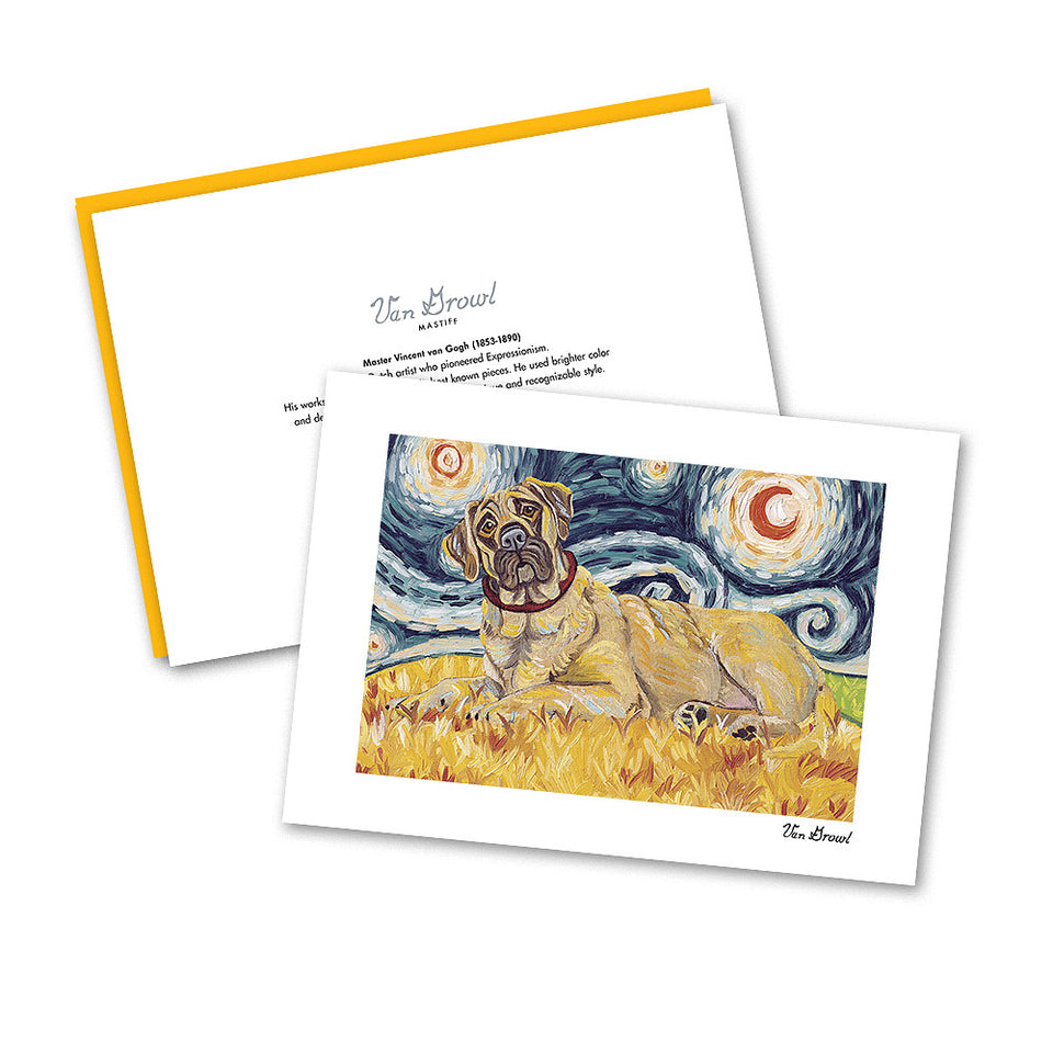 Mastiff Starry Night Notecard Set
