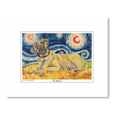 Mastiff Starry Night Matted Print