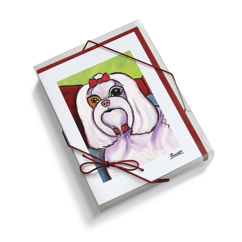 Maltese Pawcasso Notecard Set