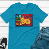 Orange Cat T-shirt, Orange Cat Art, Cat Lover Gift, Tshirt, Gift for Her, Orange Cat Art inspired by Matisse