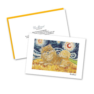 Pomeranian Starry Night Notecard Set