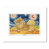 Pomeranian Starry Night Matted Print