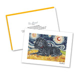 Poodle Black Starry Night Notecard Set