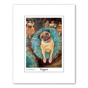 Pug Dogas Matted Print