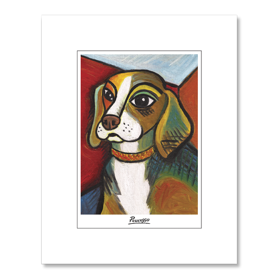 Beagle Pawcasso Matted Print