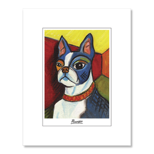 Boston Terrier Pawcasso Matted Print