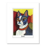 Boston Terrier Pawcasso Matted Print