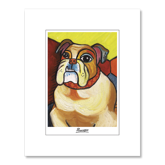 Bulldog Pawcasso Matted Print