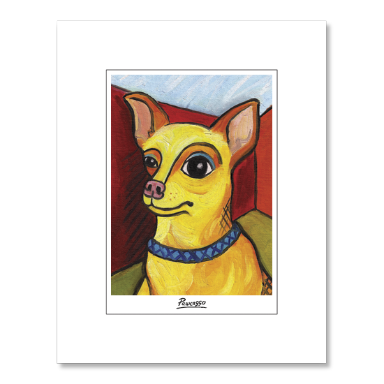 Chihuahua Pawcasso Matted Print