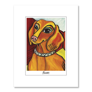 Dachshund Pawcasso Matted Print