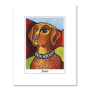 German Shorthair Pointer Pawcasso Matted Print