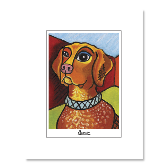 German Shorthair Pointer Pawcasso Matted Print