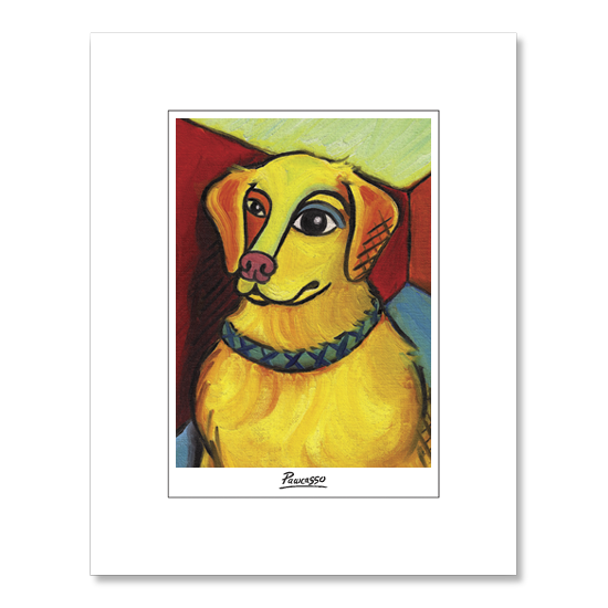 Golden Retriever Pawcasso Matted Print