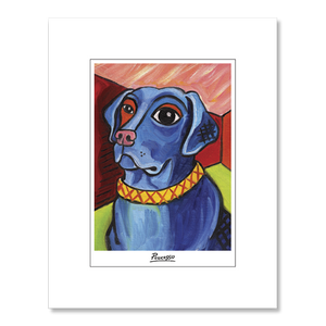 Labrador Black Pawcasso Matted Print