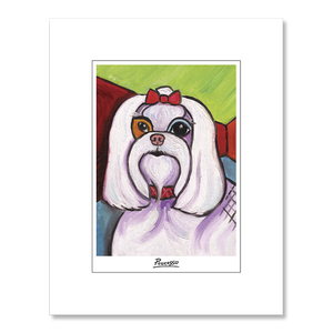 Maltese Pawcasso Matted Print